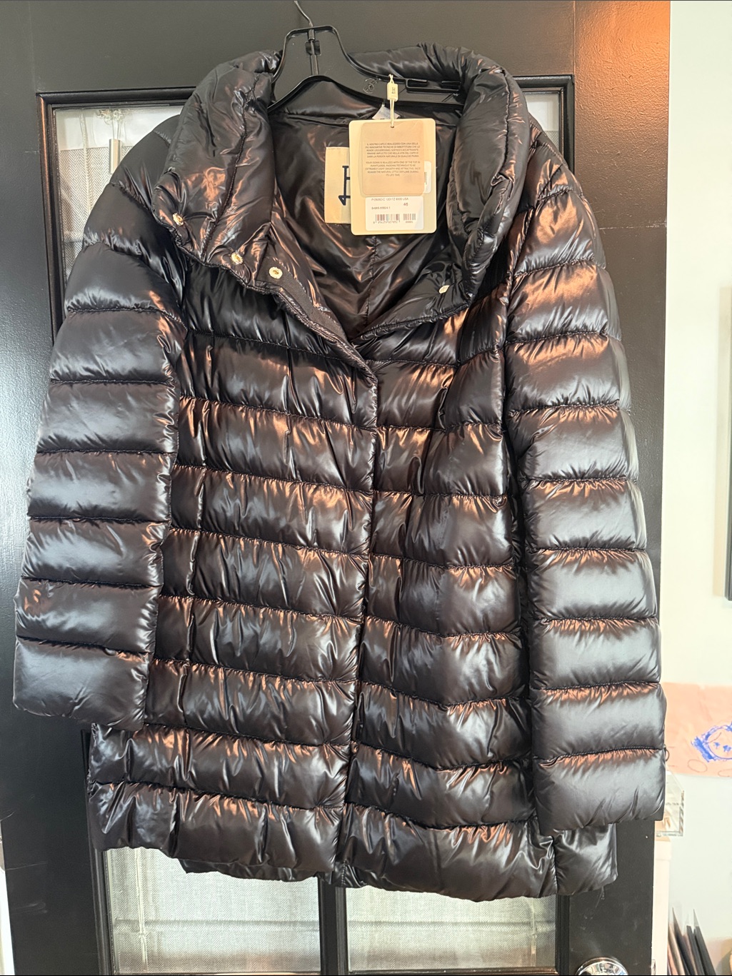Herno Amelia Water-Resistant Ultralight Nylon A-Line Puffer Jacket